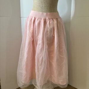 Vintage pink tulle skirt lined balletcorp feminine coquette 2 layer 28” length